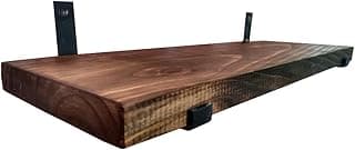 Prateleira Industrial de Madeira Maciça Grossa com Mão Francesa 19cm Profundidade Estilo Rústico(50 x 19 x 3,5)