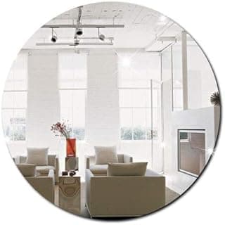 Espelho de vidro redondo lapidado decorativo 50x50cm para quarto sala banheiro cozinha
