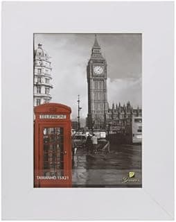 Porta retrato branco com foto de Londres em preto e branco