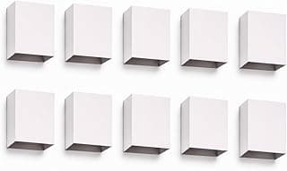 Kit 10x Arandela Slim Branca Externa Facho Duplo Ajustável Led 4w 3000K IP67 Branco Quente Bivolt