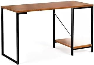Mesa Escrivaninha Gamer Industrial com Prateleira Mesa Home Office MDF e Aço Escritório Moderna 115cm(Preto)
