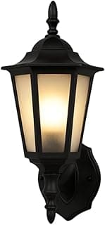 Luminária arandela colonial vintage preta para parede externa de jardim