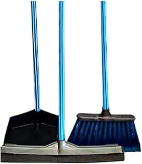 Kit Limpeza Completo Vassoura Rodo Duplo 40cm Pá de Lixo com Cabo Resistente Multiuso