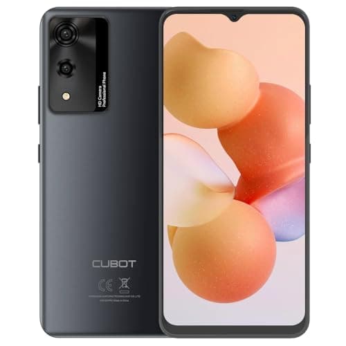 Smartphone CUBOT A10 preto com tela de 6.56 polegadas e câmera traseira dupla 48MP