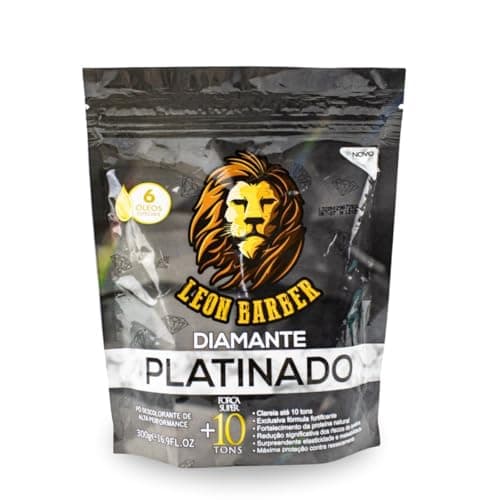 Leon Barber Descolorante Pó Diamante Platinado Profissional 10 Tons 300g
