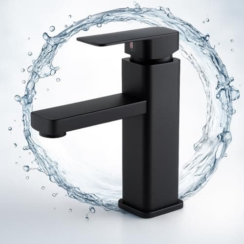 Torneira Monocomando Preta Fosca para Banheiro e Lavabo – Misturador Água Quente e Fria em Metal Resistente com Design Moderno e Arejador Removível