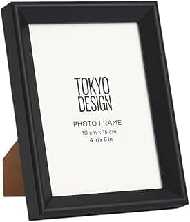 Porta-Retrato Tokyo Design 10x15 cm Preto Minimalista – Moldura Decorativa Moderna para Fotos, Mesa ou Estante – Design Clean com Apoio