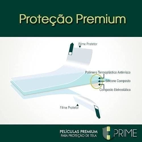 Película protetora Hprime Nanoshield para Samsung Galaxy S21 FE, com materiais de proteção premium.