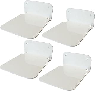 Kit com 4 prateleiras de parede brancas com suporte invisível