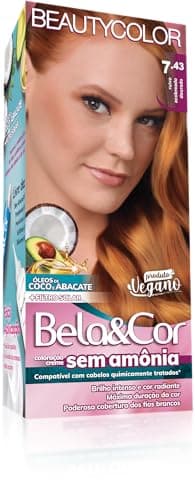 Coloração Bela&Cor Sem Amônia - 7.43 Ruivo Acobreado Dourado