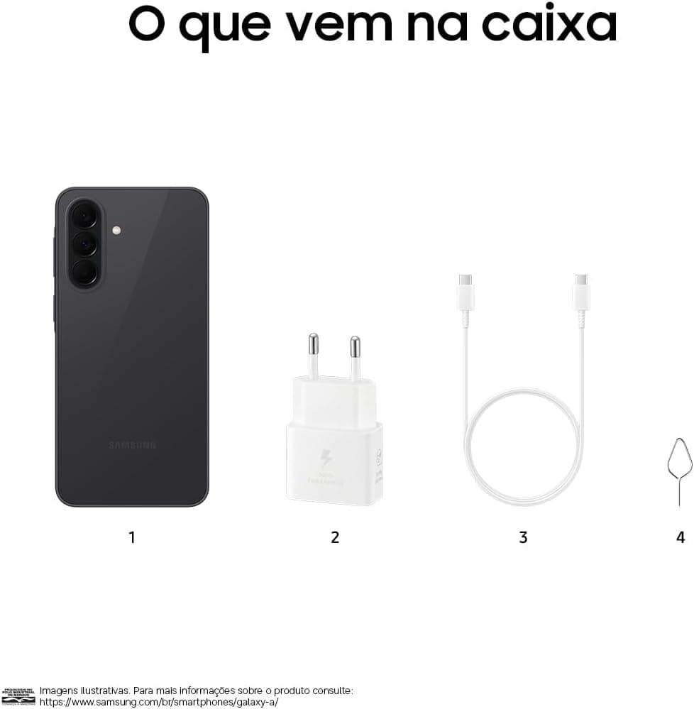 Celular Samsung Galaxy A37 5G 128GB, 6GB RAM, Câmera 50MP (Preto)