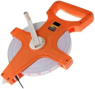 Trena métrica profissional 100m fibra de vidro laranja com fita cinza