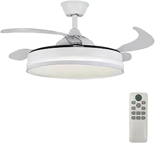 Ventilador Lampada de Teto Grande Retratil Led 3 em 1 Lustre Controle Remoto Ajustavel Casa Sala Quarto Recepçao Escritorio Potente Silencioso