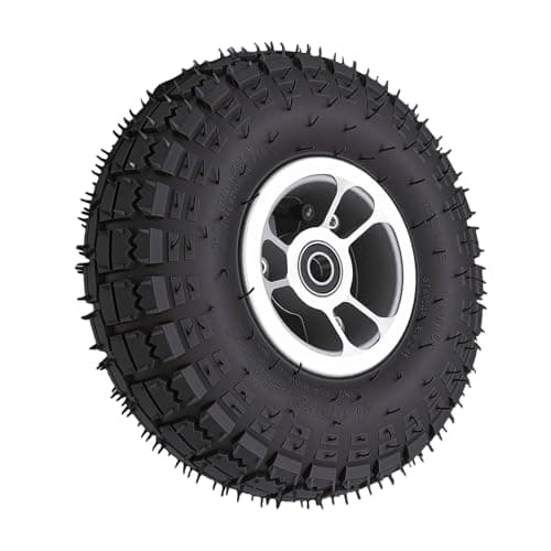 Fydun 4.10/3.50 4 Conjunto de Pneus e Rodas à Prova de Furos Pneu Pneumático para Serviço Pesado e Conjunto de Rodas Com Aro de Liga de Alumínio para Carrinho de Mão de Caminhão de