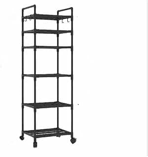 Estante Multiuso em Metal com 5/6 Prateleiras – Armazenamento Móvel para Banheiro, Cozinha e Escritório(6 Andar com rodinha)