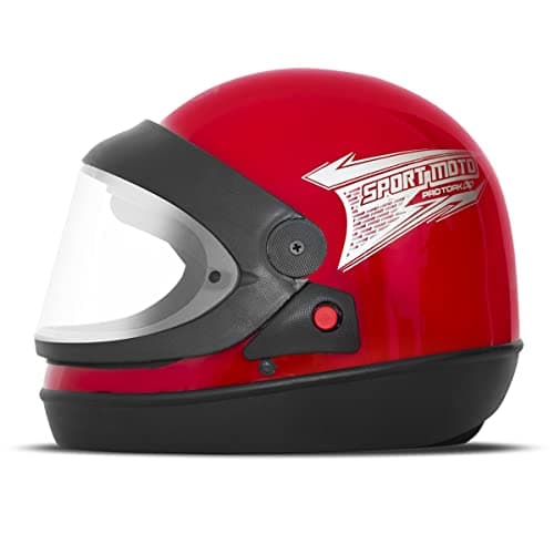 CAPACETE FECHADO PRO TORK SPORT MOTO LIGHT VERMELHO TAM. 56