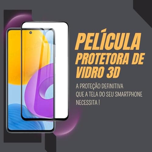 Película de vidro 3D para Samsung Galaxy A13, 9H, cobertura total da tela