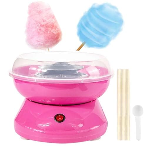 Máquina de algodão doce rosa para crianças com aquecimento elétrico de 450 W