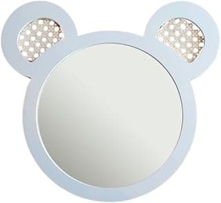 Espelho decorativo infantil em forma de urso, branco, 43x44cm
