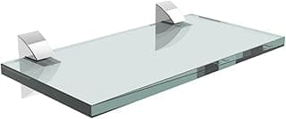 PRAT.K Prateleira de Vidro 0,8x10x20cm com Suporte Cromado - Linha Vetro