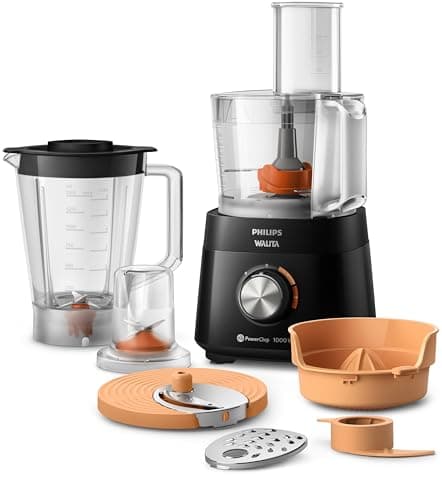 Philips Walita Multiprocessador PowerChop 1000, Preto, Copo 1,5L, Duas velocidades + pulsar, 6 acessórios, 1000W, 110V