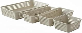 Kit 4 Caixas Organizadoras Modulares de Gavetas Multiuso para Escritório Armários e Cozinha