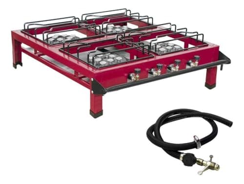 Fogão 4 Bocas Grande Industrial Alta Pressão com Mangueira e Registro