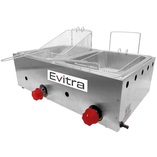 Fritadeira Profissional a Gás com 2 Cubas de Inox Evifra - Cozinha Industrial