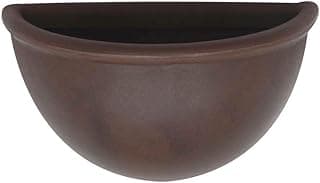 Vasart de parede para vaso de flores em granito areia, 34x20 cm, cor marrom escuro