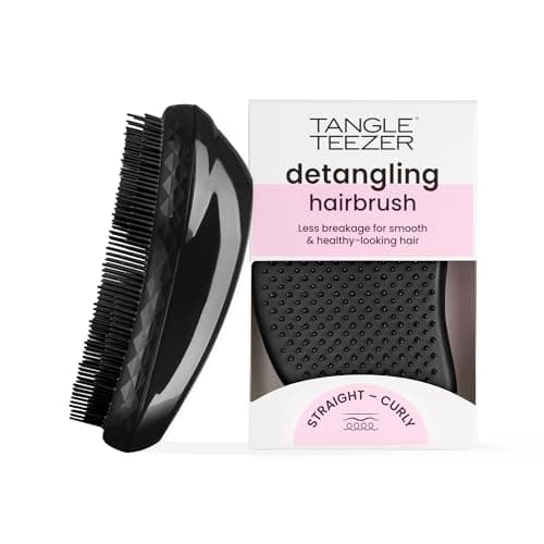 Tangle Teezer - Escova de cabelo desembaraçadora The Original Panther Black, para todos os tipos de cabelo, úmido e secos, Cor: Preta