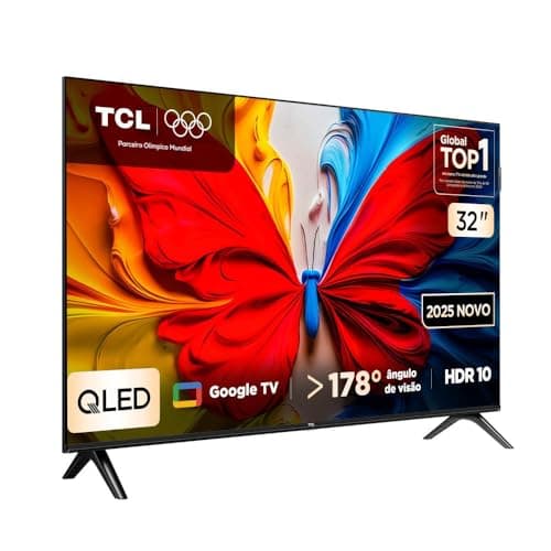 Smart TV TCL 32 polegadas QLED, Google TV, HDR 10, WiFi, Bluetooth, Dolby Audio, 2 HDMI