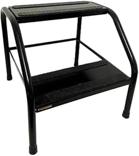 Escada Maca Escadinha 2 Degrau Estética - Aço (Preto)