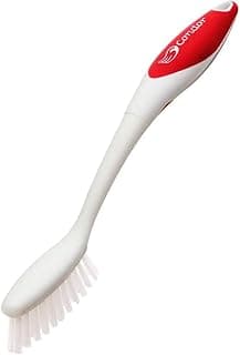 Escova de limpeza Condor para cantos e rejuntes, cerdas rígidas, cabo protetor, fundo branco.