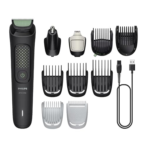 Philips Multigroom Aparador de Pelos 13 em 1 - Barbeador elétrico e Aparador para Rosto, Cabeça e Corpo, Lâminas Autoafiáveis e Amigáveis à Pele, 13 Configurações de Comprimento, Modelo MG3941/15