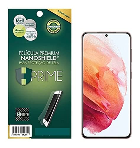 Película protetora Nanoshield para Samsung Galaxy S21 FE em embalagem verde