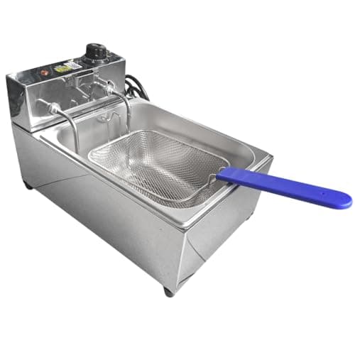 Fritadeira Industrial Elétrica 1 Cuba 5L 127V Loja Nacional com alça azul