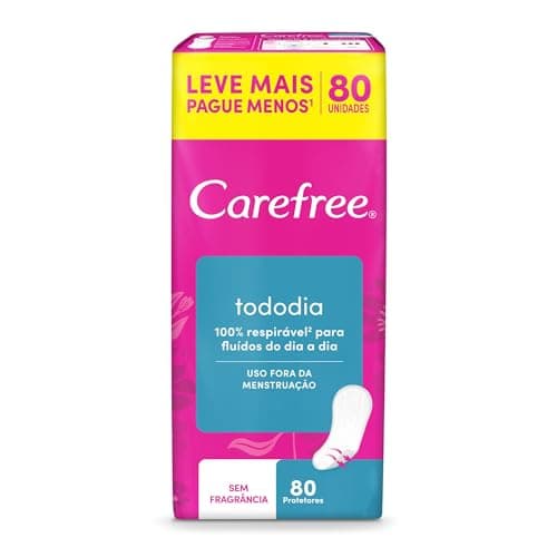 Carefree Protetor Diário Todo Dia sem Perfume 80 unidades
