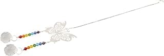 Borboleta pendurada com strass de lágrima de vidro colorido, decoração para janela