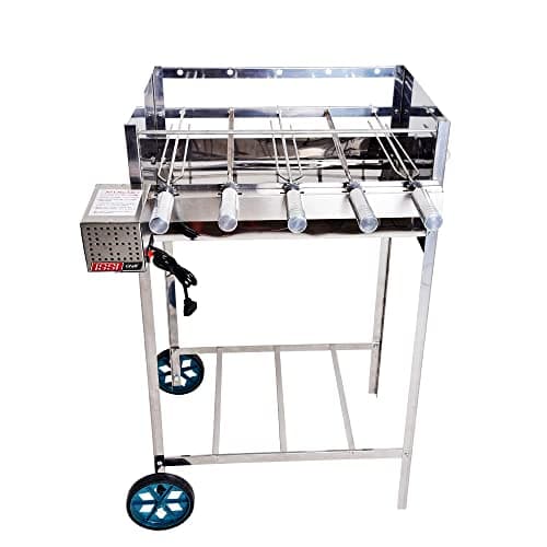 Churrasqueira Portátil com Rodinha e Grill Giratório 5 Espetos Issi Grill