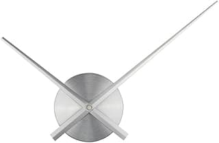 Relógio de parede 3D com ponteiros em forma de X, design minimalista, cor prata.