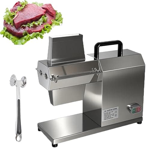 Amaciador de carne elétrico comercial de 450 W em aço inoxidável com martelo e cabo para amaciar