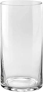 Vaso de vidro transparente cilíndrico para flores e decoração