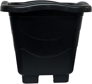 Vaso de plástico preto quadrado extra grande 30 litros
