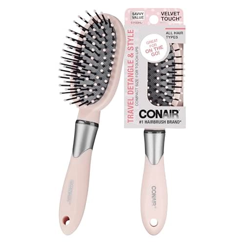 Conair Escova de cabelo Velvet Touch, tamanho médio - As cores podem variar
