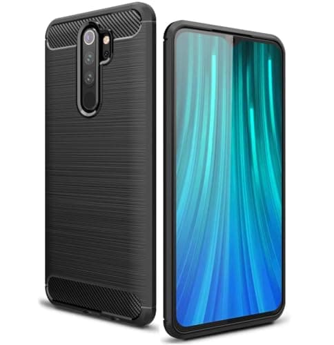 Capa de smartphone preta com acabamento em fibra de carbono para Xiaomi Redmi Note 8 Pro