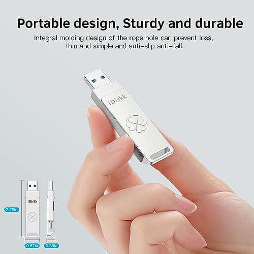 Pen Drive SSD Idiskk 1 TB prata, design portátil, resistente e durável.