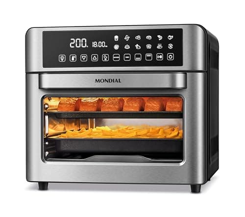 Fritadeira de ar quente Mondial AFO-25L-BI 2200W com cestos de batatas fritas e batatas fritas