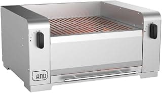 Churrasqueira Parrilla inox a gás Natural grelha gourmet em aço inoxidável com grelha de cozimento e controles laterais
