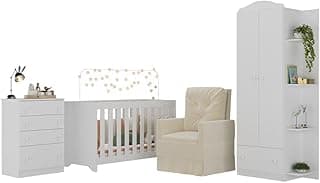 Multimóveis Quarto Infantil Completo com Poltrona de Amamentação MP4068 Branco/Bege