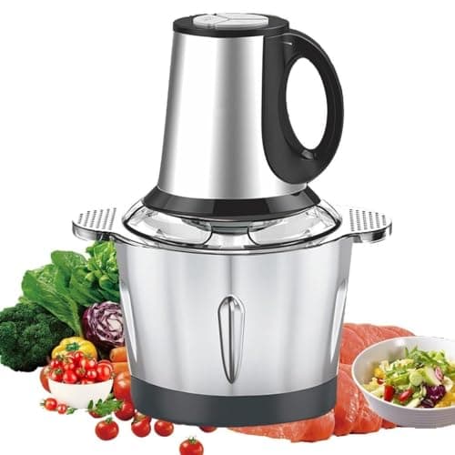 Moedor Elétrico Potente Alimentos 1000W Carnes Picador Legumes Temperos Processador Triturador Multiprocessador Inox 3L 110V